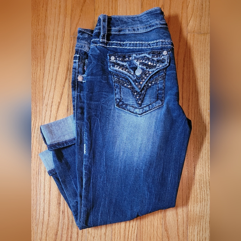 Vigoss Dark Blue Denim Capri Jeans